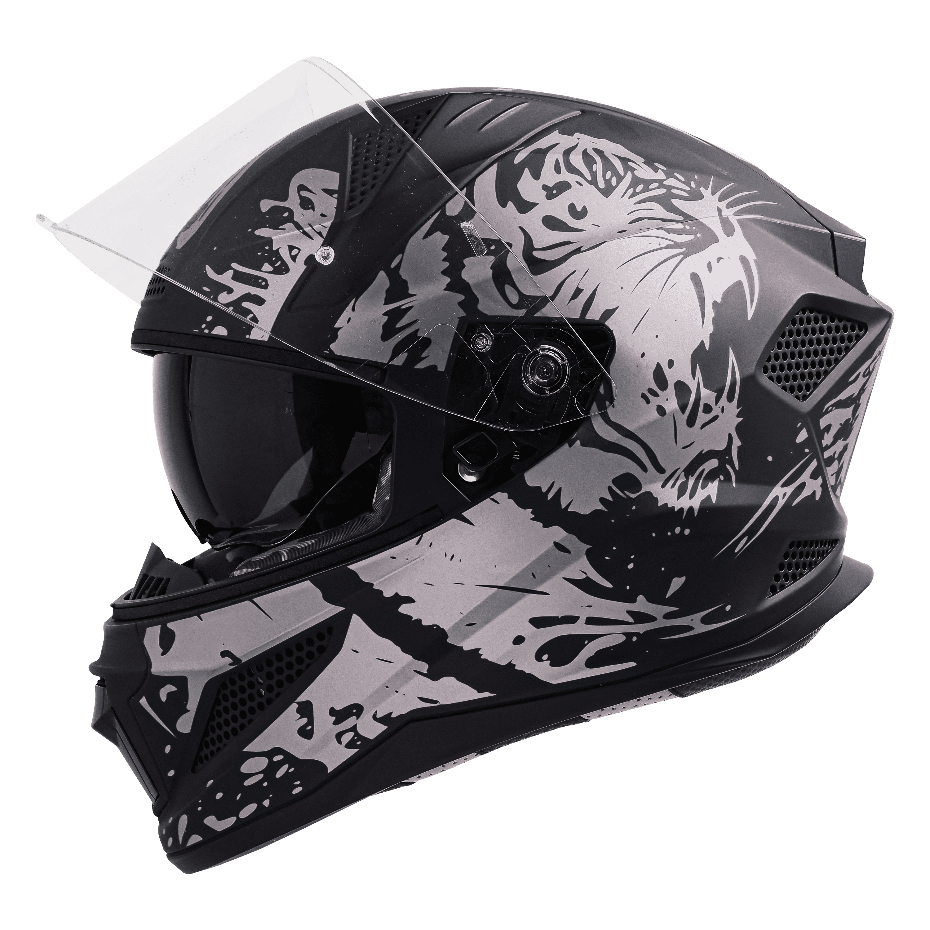 SBH-25 ISS TIGER GLOSSY BLACK WITH CHROME SILVER